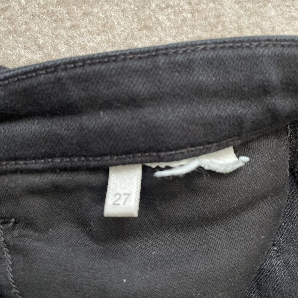 L'Agence Jeans Womens 27 Black Cropped Bootcut Stretch Denim Pants Designer - Picture 5 of 11
